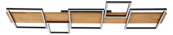 Plafoniere Lindby, Galad, reglabil, Lemn, Sala de mese, Lemn, Modern