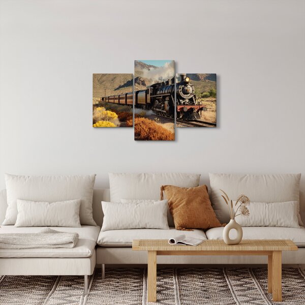 Tablou - Locomotivă cu aburi (90x60 cm)