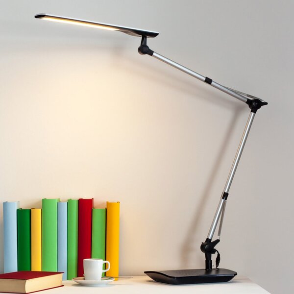 Lindby LED lampă de birou Felipe, negru, bază cu clemă, reglabil, Metalic, Studiu / Birou, Metal, Modern, Corpuri de iluminat cu clemă / cu fișă