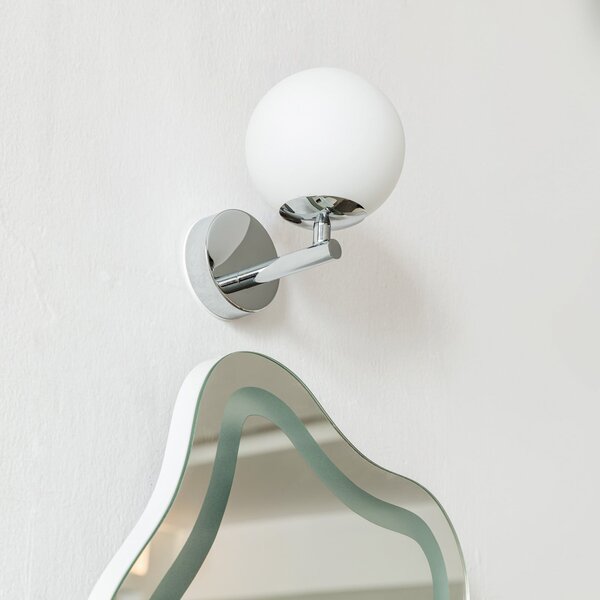 Arcchio Maviris aplică perete LED baie sferă sticl, Metalic, Baie, Metal, Modern, glob