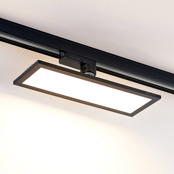 Arcchio Hairis Panou LED trifazat, 30 cm, negru, 3000 K, Negru, Studiu / Birou, Plastic, Modern