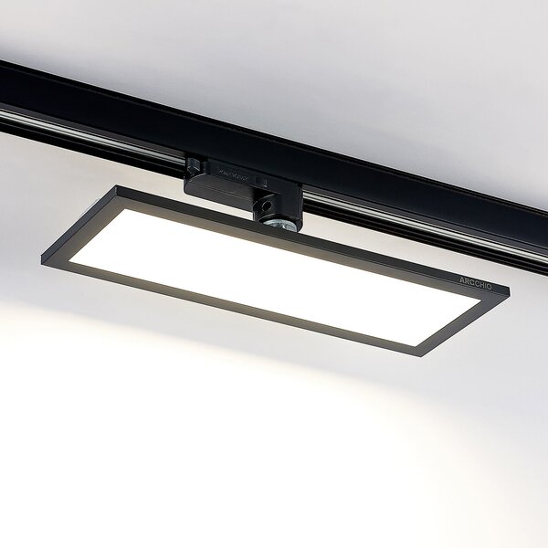 Arcchio Hairis Panou LED trifazat, 30 cm, negru, 4000 K, Negru, Studiu / Birou, Plastic, Modern