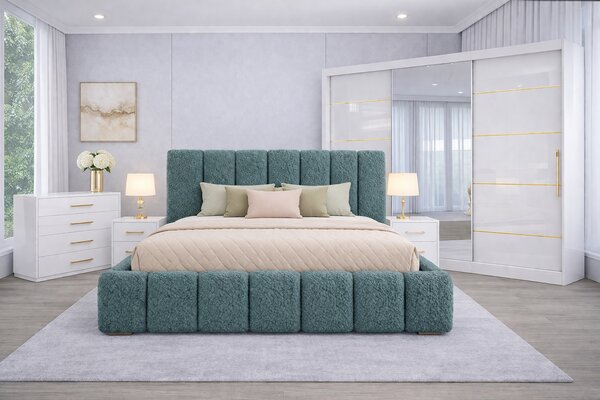 Dormitor AURORA set cu dulap din MDF LUCIOS 250 X200