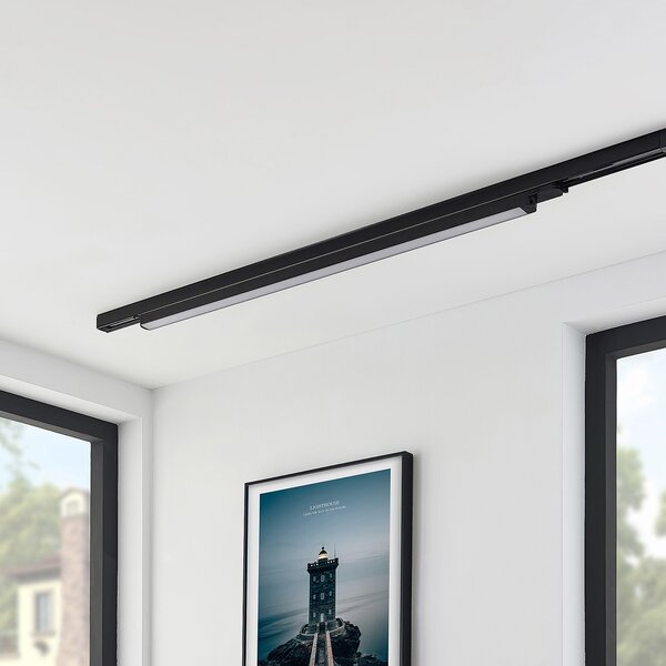 Arcchio LED-Schienenleuchte Harlow, negru, 109 cm, 4.000 K, Negru, Studiu / Birou, Aluminiu, Modern