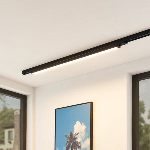 Arcchio LED-Schienenleuchte Harlow, negru, 109 cm, 3.000K, Negru, Studiu / Birou, Aluminiu, Modern
