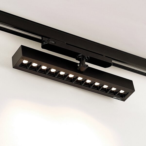 Arcchio Millay LED track spotlight negru 3000K, Negru, Studiu / Birou, Metal, Modern