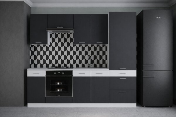 Bucatarie Nuria 2.4m AlbAntracit