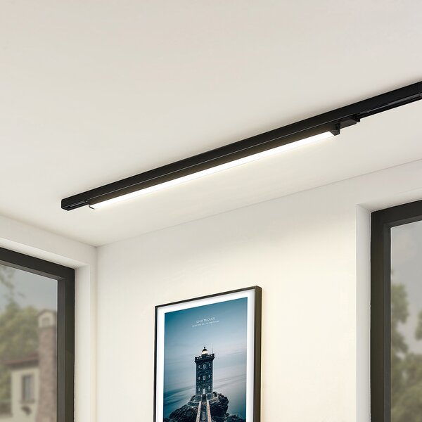 Arcchio LED-Schienenleuchte Harlow, negru, 109 cm, 4.000 K, Negru, Studiu / Birou, Aluminiu, Modern