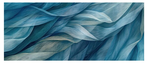 Tablou - Undele albastre și albe (120x50 cm)