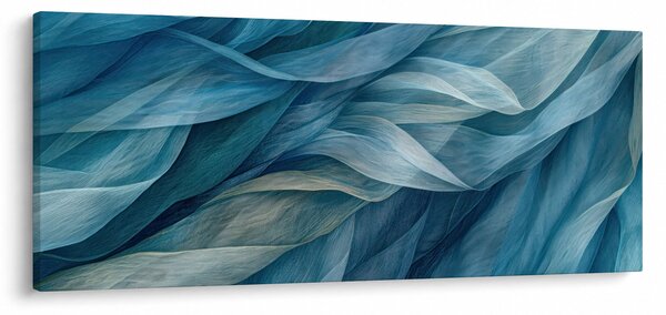 Tablou - Undele albastre și albe (120x50 cm)