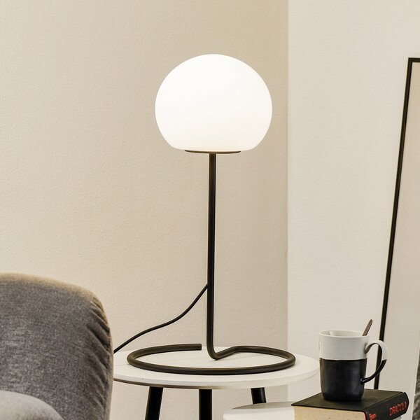 Wever & Ducré Lighting WEVER DUCRÉ Dro 2.0 Lampă de masă cu soclu negru și alb, reglabil, Negru, Camera de zi / sufragerie, Sticlă, Modern