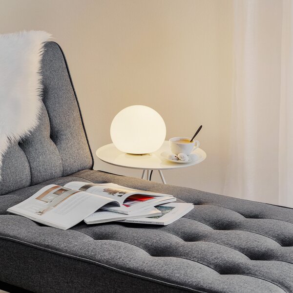Wever & Ducré Lighting WEVER DUCRÉ Dro 2.0 lampă de masă negru și alb, reglabil, Alb, Camera de zi / sufragerie, Sticlă, Modern, glob