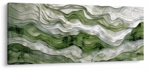 Tablou - Undele verzi și albe (120x50 cm)