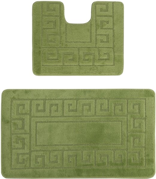 Set 2 Covorase Baie, Antiderapante, Ethnic Green