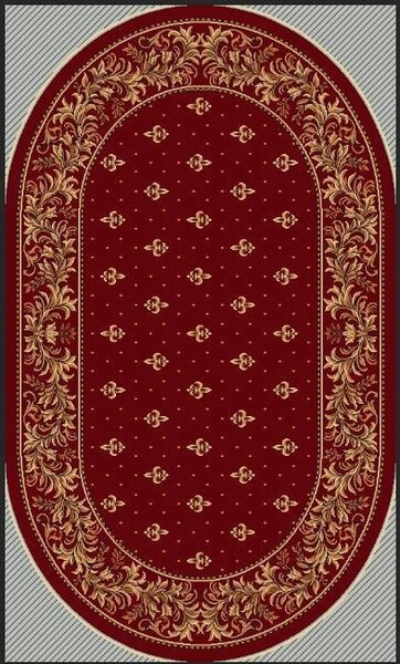 Covor Oval, Model Bisericesc 15066 210, Rosu Grena 150x230