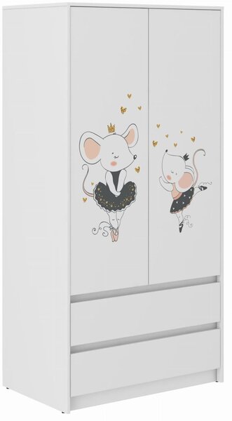 Dulap pentru copii cu design de șoricel – 180 × 55 × 90 cm