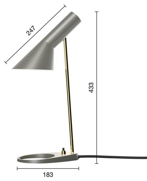 Lampă de masă Louis Poulsen, Gri, Camera de zi, Metal