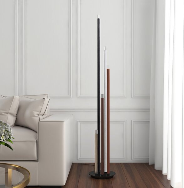 Lucande Lampadar LED Stoika, 150 cm, 5 becuri, metal, reglabil, Multicolor, Camera de zi / sufragerie, Metal, Modern