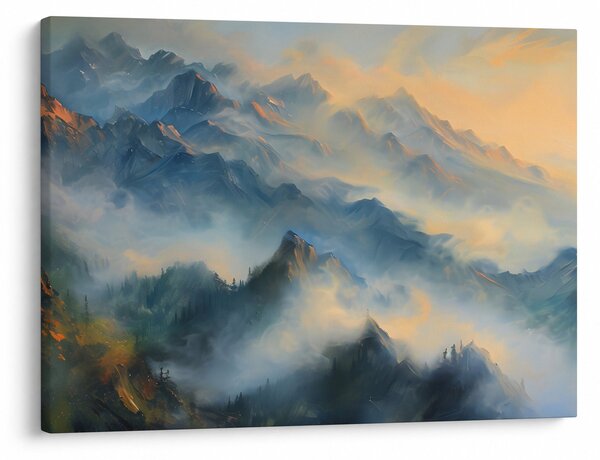 Tablou - Peisaj montan pictat (70x50 cm)