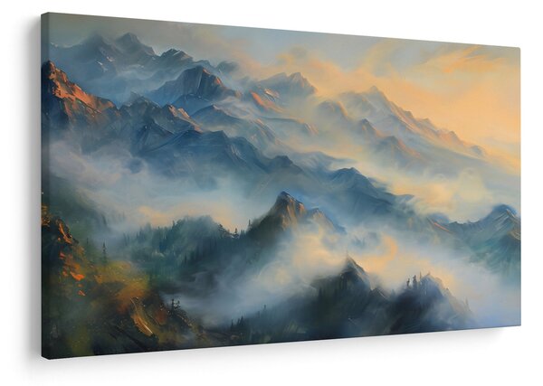 Tablou - Peisaj montan pictat (90x60 cm)