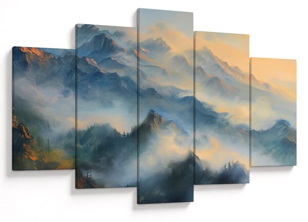 Tablou - Peisaj montan pictat (150x105 cm)