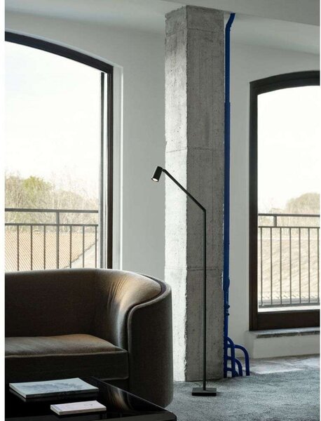 Lampadar Nemo Lighting, reglabil, Negru, Camera de zi, Aluminiu