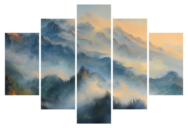 Tablou - Peisaj montan pictat (150x105 cm)