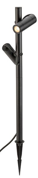 Helia Slim Pole 2 Spoturi Exterior w/Spike IP65 Black - SLV
