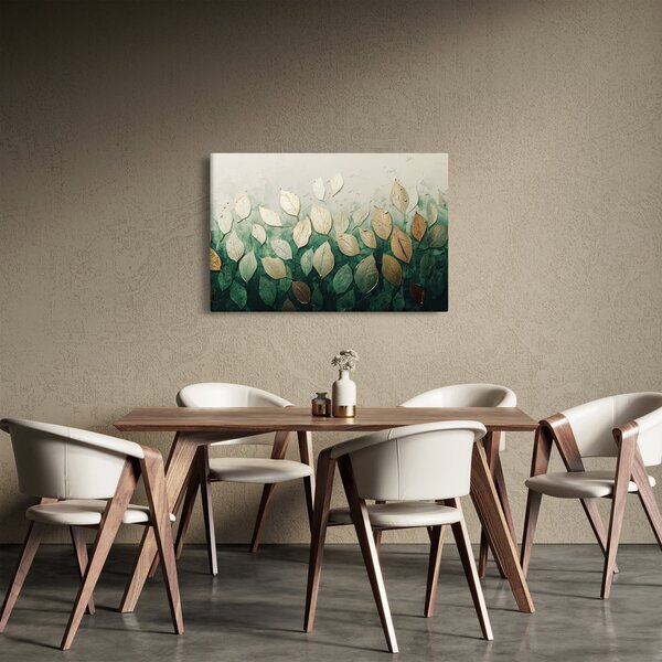 Tablou - Frunze verzi-aurii (90x60 cm)