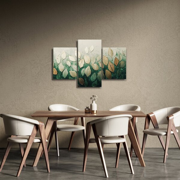 Tablou - Frunze verzi-aurii (90x60 cm)