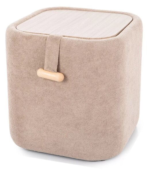 Taburet bej NAP cu spatiu de depozitare 37x37 cm