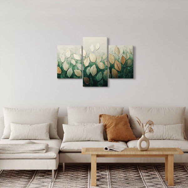 Tablou - Frunze verzi-aurii (90x60 cm)