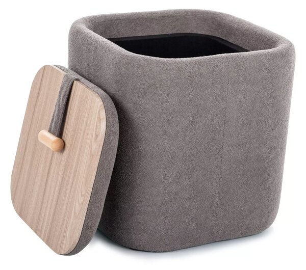 Taburet gri NAP cu spatiu de depozitare 37x37 cm