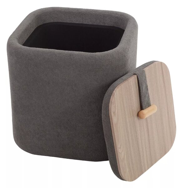 Taburet gri NAP cu spatiu de depozitare 37x37 cm
