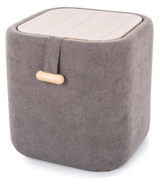 Taburet gri NAP cu spatiu de depozitare 37x37 cm
