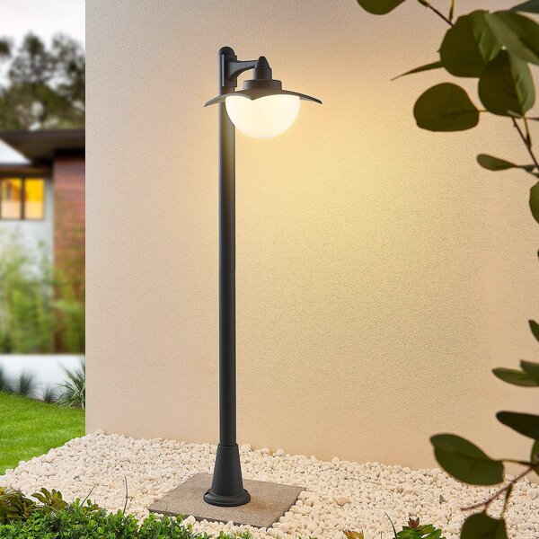 Lindby Elinda bornă luminoasă, 1 bec, reglabil, Negru, Metal, Casă de țară / Rustic