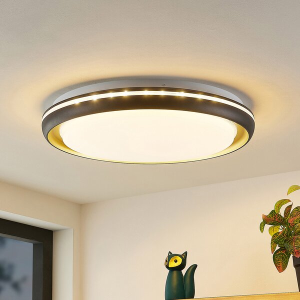 Lindby Melchioris plafonieră LED, rotundă, reglabil, Albastru, Camera de zi / sufragerie, Plastic, Modern