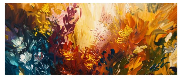 Tablou - pictură abstractă de flori (120x50 cm)