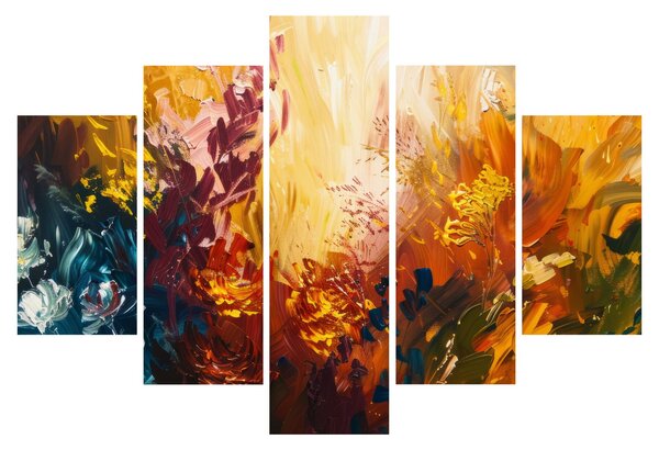 Tablou - pictură abstractă de flori (150x105 cm)