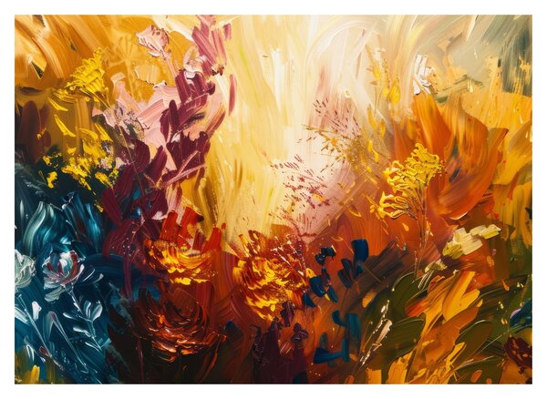 Tablou - pictură abstractă de flori (70x50 cm)