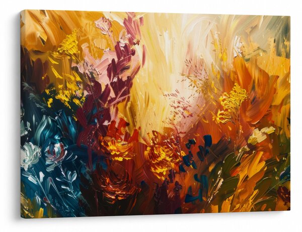 Tablou - pictură abstractă de flori (70x50 cm)