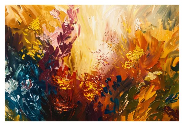 Tablou - pictură abstractă de flori (90x60 cm)
