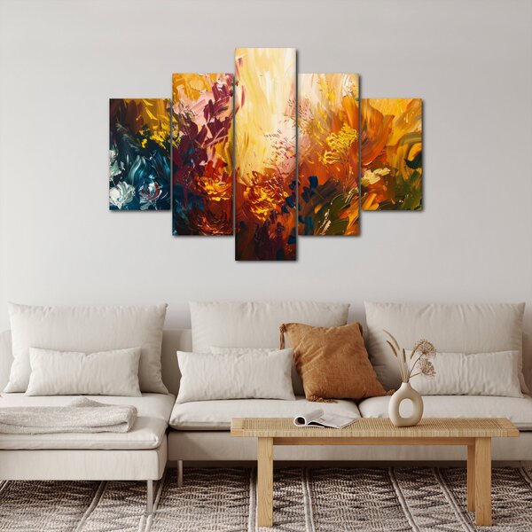 Tablou - pictură abstractă de flori (150x105 cm)