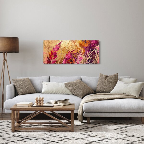 Tablou - Pictură abstractă de flori II. (120x50 cm)
