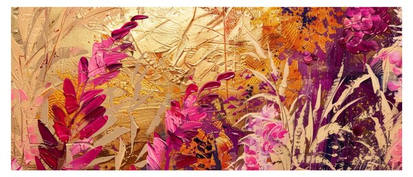 Tablou - Pictură abstractă de flori II. (120x50 cm)