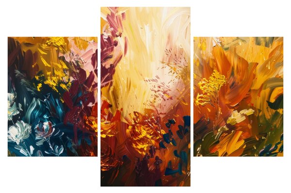 Tablou - pictură abstractă de flori (90x60 cm)