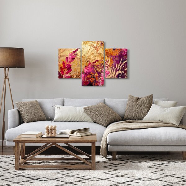 Tablou - Pictură abstractă de flori II. (90x60 cm)