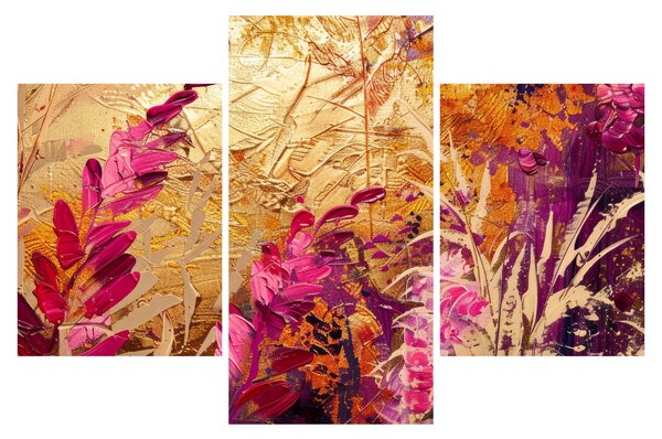 Tablou - Pictură abstractă de flori II. (90x60 cm)