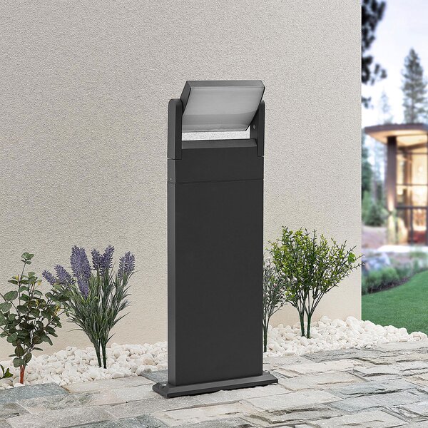 Lindby Cathalena bornă luminoasă LED în gri închis, Gri, Metal, Modern