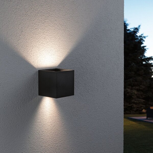 Lămpi de exterior Paulmann, Cybo, reglabil, Negru, Aluminiu, Modern